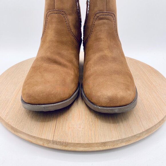 Teva Boots Womens 9 Brown Leather Foxy Ankle Boho Festival Harness Zip - Picture 3 of 11